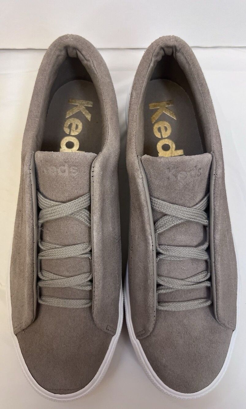 Keds Women's Size 8 Taupe Suede Lace Up Platform Sneakers WH68006 EU 39